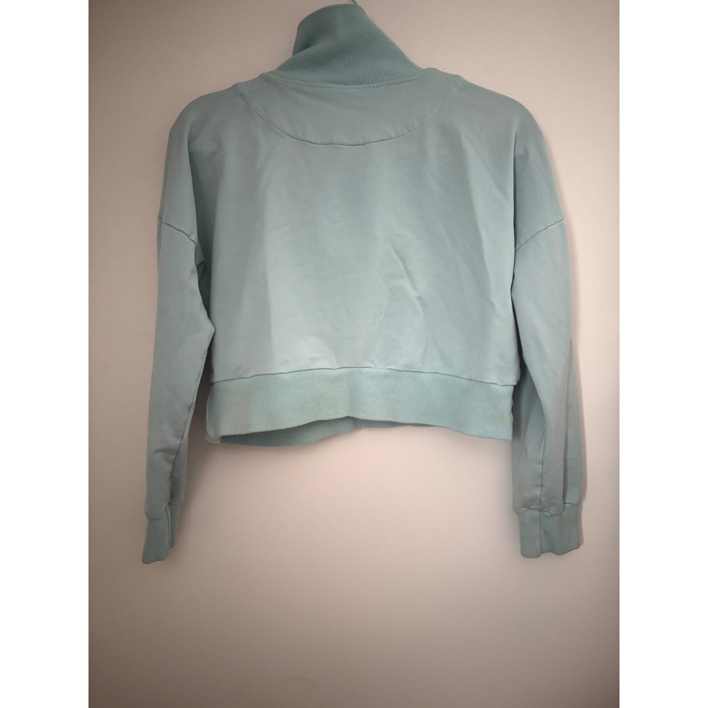 SweetHoney Women's Quarter Zip Cropped Sweatshirt Active Wear Seafoam‎ Size S - Picture 4 of 8